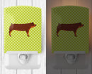 Duroc Pig Green Ceramic Night Light Compact, UL-Certified, Ideal for Bedroom, Bathroom, Nursery, Hallway, Kitchen, 6x4x3, Multicolor