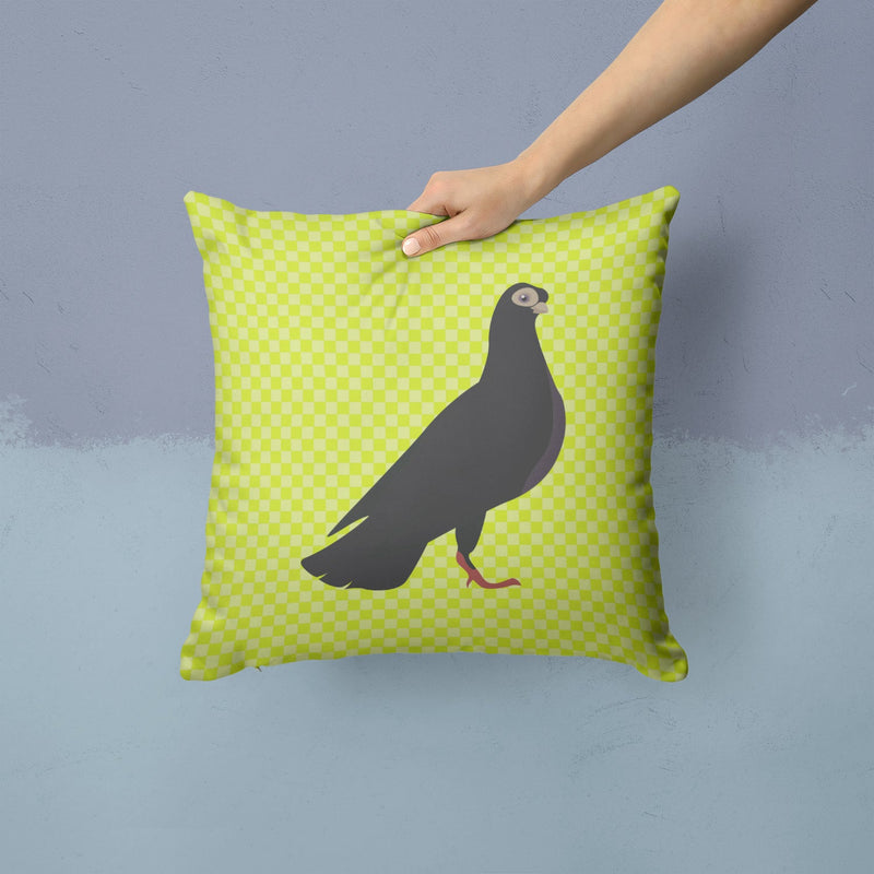 Budapest Highflyer Pigeon Green Fabric Decorative Pillow BB7773PW1414