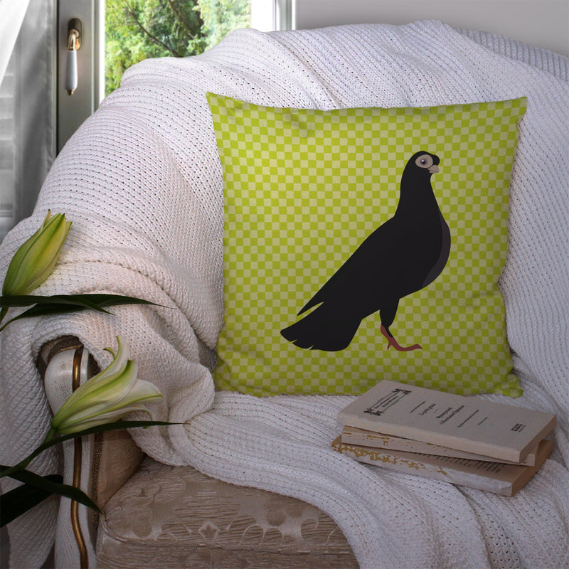 Budapest Highflyer Pigeon Green Fabric Decorative Pillow BB7773PW1414