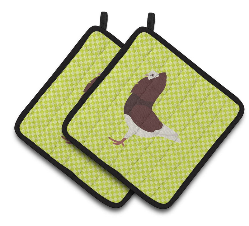 Capuchin Red Pigeon Green Pair of Pot Holders BB7774PTHD