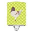 German Modena Pigeon Green Ceramic Night Light Compact, UL-Certified, Ideal for Bedroom, Bathroom, Nursery, Hallway, Kitchen, 6x4x3, Multicolor