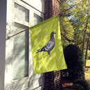 Racing Pigeon Green House Flag 28x40 Porch Sleeve Pole Decorative Outside Yard Banner Artwork Wall Hanging, Polyester