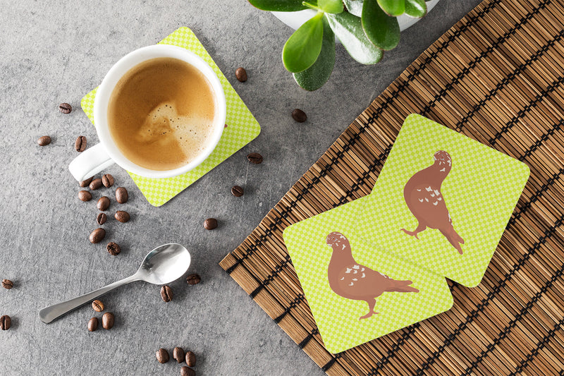 African Owl Pigeon Green Foam Coaster Set of 4 BB7779FC