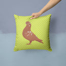 African Owl Pigeon Green Throw Pillow - 14x14 Decorative Pillow – Art for Your Home & Patio BB7779PW1414