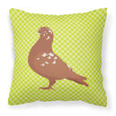 African Owl Pigeon Green Fabric Decorative Pillow BB7779PW1818