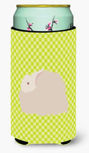 Fluffy Angora Rabbit Green Tall Boy Hugger Can Cooler Sleeve Machine Washable Drink Collapsible Insulator Beverage Insulated Holder
