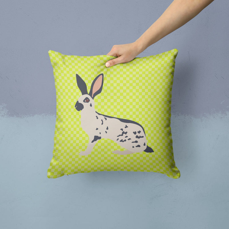 English Spot Rabbit Green Fabric Decorative Pillow BB7787PW1414