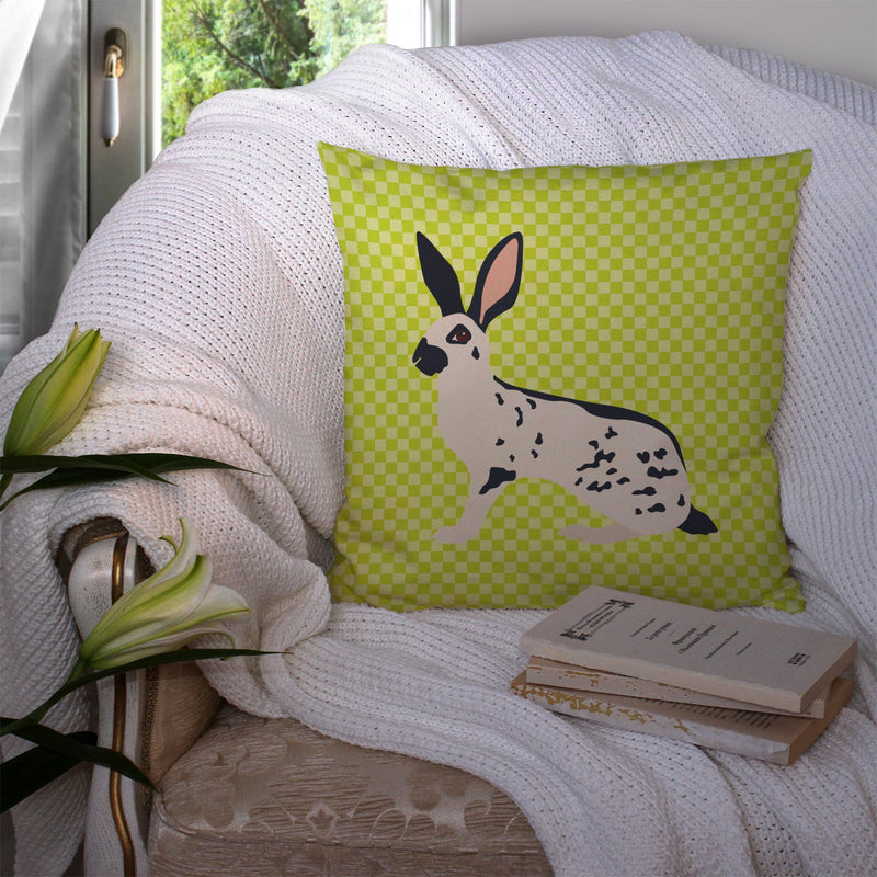 English Spot Rabbit Green Fabric Decorative Pillow BB7787PW1414