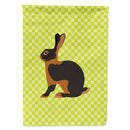 Tan Rabbit Green House Flag 28x40 Porch Sleeve Pole Decorative Outside Yard Banner Artwork Wall Hanging, Polyester