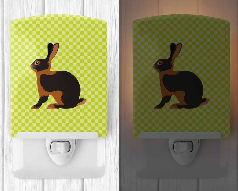Tan Rabbit Green Ceramic Night Light BB7789CNL