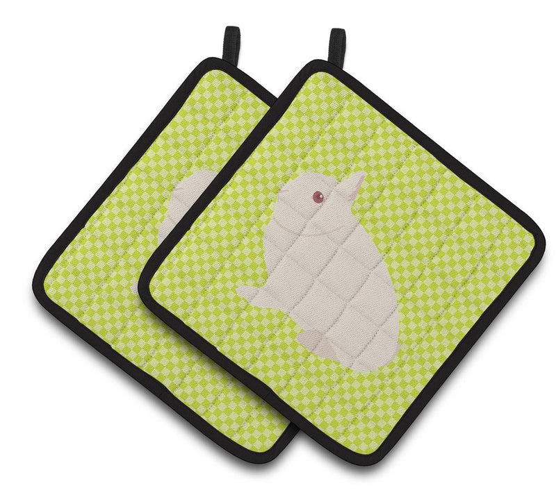 Hermelin Rabbit Green Pair of Pot Holders BB7790PTHD