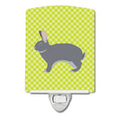 Giant Chinchilla Rabbit Green Ceramic Night Light Compact, UL-Certified, Ideal for Bedroom, Bathroom, Nursery, Hallway, Kitchen, 6x4x3, Multicolor