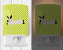 California White Rabbit Green Ceramic Night Light Compact, UL-Certified, Ideal for Bedroom, Bathroom, Nursery, Hallway, Kitchen, 6x4x3, Multicolor