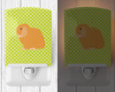Holland Lop Rabbit Green Ceramic Night Light Compact, UL-Certified, Ideal for Bedroom, Bathroom, Nursery, Hallway, Kitchen, 6x4x3, Multicolor