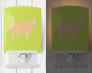 English Leicester Longwool Sheep Green Ceramic Night Light Compact, UL-Certified, Ideal for Bedroom, Bathroom, Nursery, Hallway, Kitchen, 6x4x3, Multicolor
