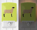 Hampshire Down Sheep Green Ceramic Night Light Compact, UL-Certified, Ideal for Bedroom, Bathroom, Nursery, Hallway, Kitchen, 6x4x3, Multicolor