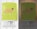 Horned Dorset Sheep Green Ceramic Night Light Compact, UL-Certified, Ideal for Bedroom, Bathroom, Nursery, Hallway, Kitchen, 6x4x3, Multicolor