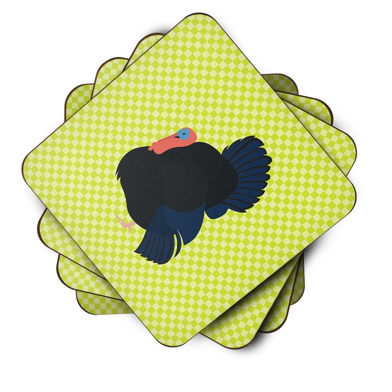 Norfolk Black Turkey Green Foam Coaster Set of 4 BB7811FC