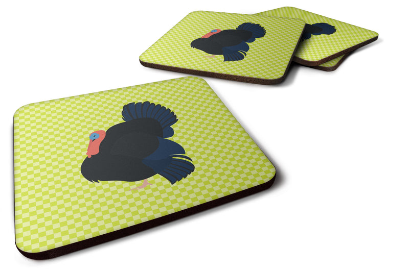 Norfolk Black Turkey Green Foam Coaster Set of 4 BB7811FC