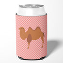 Bactrian Camel Pink Check Can or Bottle Hugger Cooler Sleeve for Standard 12 oz Cans, Insulated Foam Beer & Soda Can Hugger Reusable
