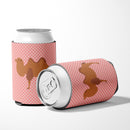 Bactrian Camel Pink Check Can or Bottle Hugger Cooler Sleeve for Standard 12 oz Cans, Insulated Foam Beer & Soda Can Hugger Reusable