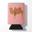 Bactrian Camel Pink Check Can or Bottle Hugger Cooler Sleeve for Standard 12 oz Cans, Insulated Foam Beer & Soda Can Hugger Reusable