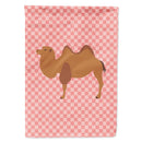Bactrian Camel Pink Check House Flag 28x40 Porch Sleeve Pole Decorative Outside Yard Banner Artwork Wall Hanging, Polyester
