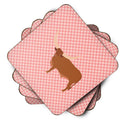 Ankole-Watusu Cow Pink Check Foam Coaster  BB7823FC