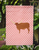Ankole-Watusu Cow Pink Check Garden Flag - Outdoor Decorative Yard Flag