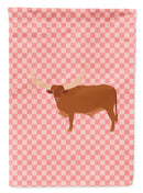 Ankole-Watusu Cow Pink Check Garden Flag - Outdoor Decorative Yard Flag