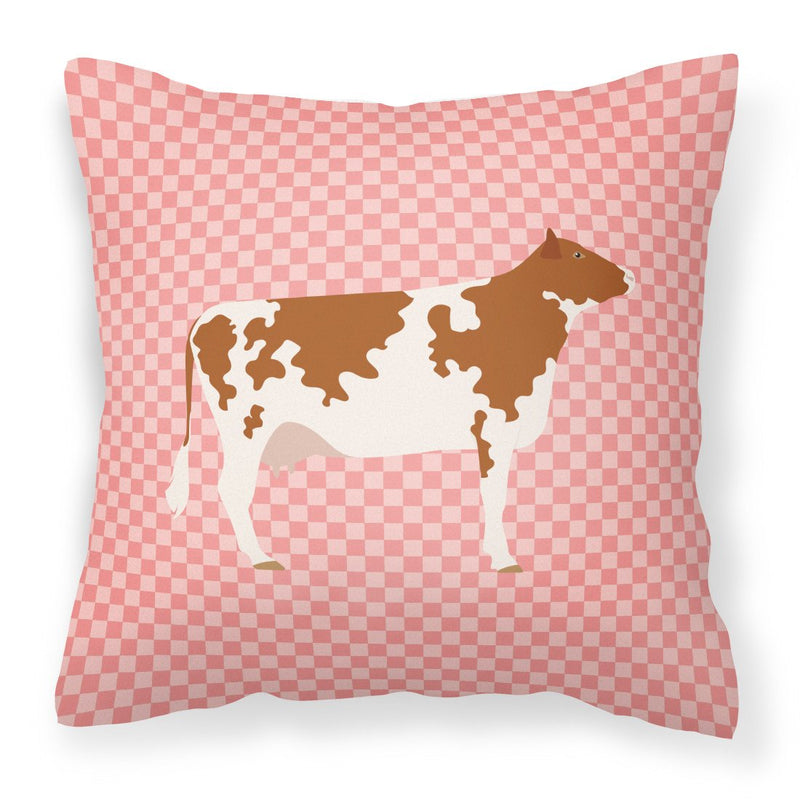 Ayrshire Cow Pink Check Fabric Decorative Pillow BB7827PW1818