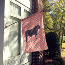 Black Angus Cow Pink Check House Flag 28x40 Porch Sleeve Pole Decorative Outside Yard Banner Artwork Wall Hanging, Polyester
