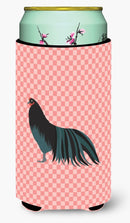 Sumatra Chicken Pink Check Tall Boy Hugger Can Cooler Sleeve Machine Washable Drink Collapsible Insulator Beverage Insulated Holder