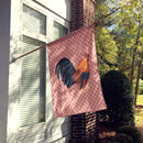 Dutch Bantam Chicken Pink Check House Flag 28x40 Porch Sleeve Pole Decorative Outside Yard Banner Artwork Wall Hanging, Polyester