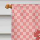 German Langshan Chicken Pink Check House Flag 28x40 Porch Sleeve Pole Decorative Outside Yard Banner Artwork Wall Hanging, Polyester