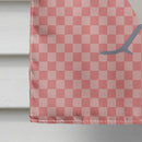 German Langshan Chicken Pink Check House Flag 28x40 Porch Sleeve Pole Decorative Outside Yard Banner Artwork Wall Hanging, Polyester