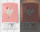 German Langshan Chicken Pink Check Ceramic Night Light Compact, UL-Certified, Ideal for Bedroom, Bathroom, Nursery, Hallway, Kitchen, 6x4x3, Multicolor