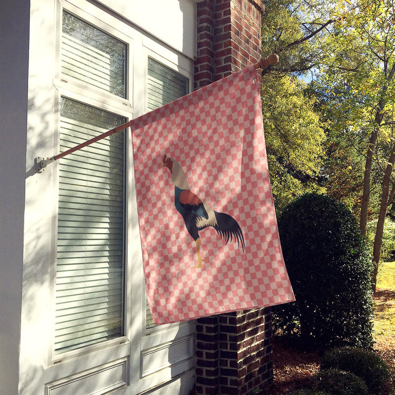 Kulang Chicken Pink Check Flag Canvas House Size BB7838CHF