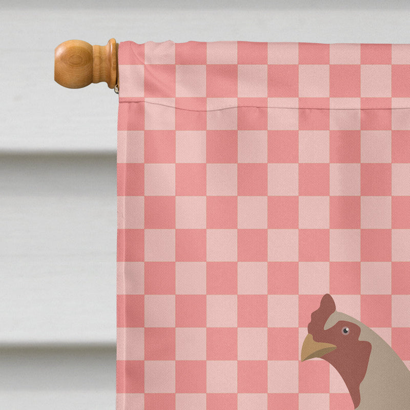 Kulang Chicken Pink Check Flag Canvas House Size BB7838CHF