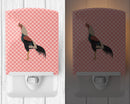 Kulang Chicken Pink Check Ceramic Night Light Compact, UL-Certified, Ideal for Bedroom, Bathroom, Nursery, Hallway, Kitchen, 6x4x3, Multicolor