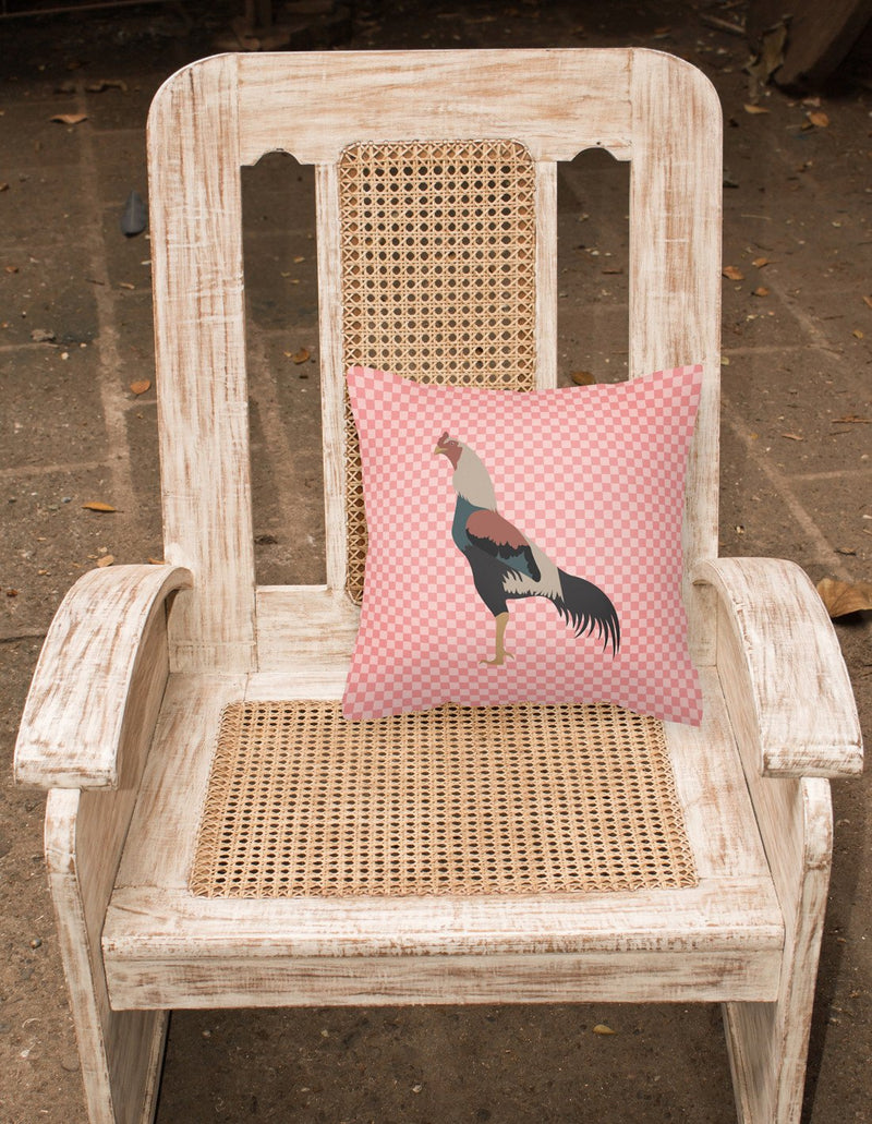 Kulang Chicken Pink Check Fabric Decorative Pillow BB7838PW1818