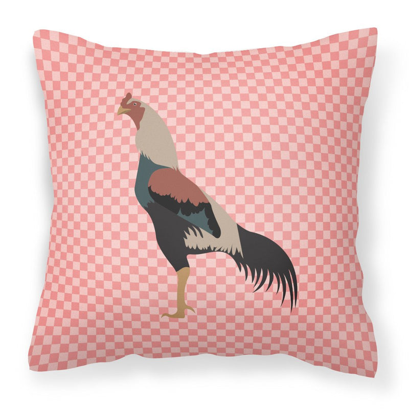 Kulang Chicken Pink Check Fabric Decorative Pillow BB7838PW1818