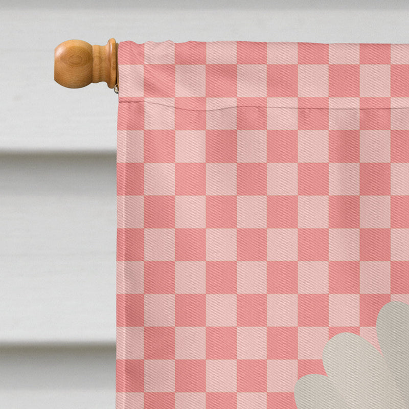 Leghorn Chicken Pink Check Flag Canvas House Size BB7840CHF