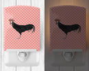 Minorca Ctalalan Chicken Pink Check Ceramic Night Light Compact, UL-Certified, Ideal for Bedroom, Bathroom, Nursery, Hallway, Kitchen, 6x4x3, Multicolor
