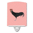 Minorca Ctalalan Chicken Pink Check Ceramic Night Light Compact, UL-Certified, Ideal for Bedroom, Bathroom, Nursery, Hallway, Kitchen, 6x4x3, Multicolor