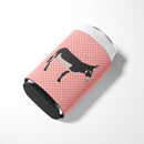 American Mammoth Jack Donkey Pink Check Can or Bottle Hugger BB7844CC