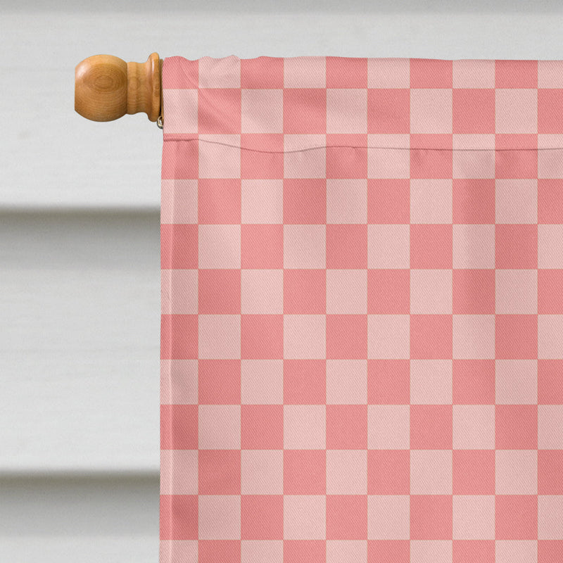 American Mammoth Jack Donkey Pink Check Flag Canvas House Size BB7844CHF