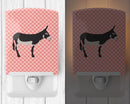 American Mammoth Jack Donkey Pink Check Ceramic Night Light BB7844CNL