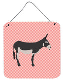 American Mammoth Jack Donkey Pink Check Wall or Door Hanging Prints BB7844DS66