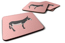 American Mammoth Jack Donkey Pink Check Foam Coaster  BB7844FC